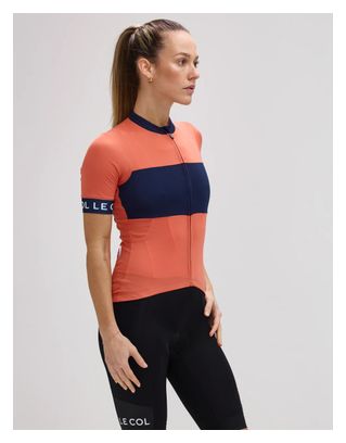 Maillot de manga corta Le Col Sport para mujer Azul/Naranja