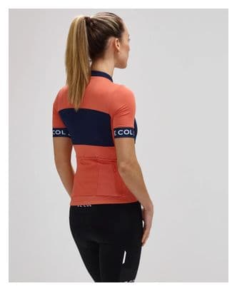 Damen-Kurzarmtrikot Le Col Sport Blau/Orange