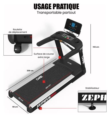 Tapis de course professionnel - 24km/h - CARE - ZEPHYR