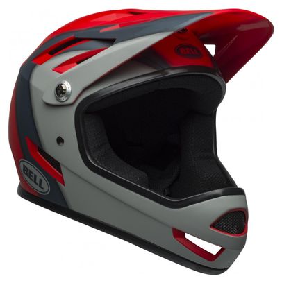 Bell Sanction Full Face Helmet Precences Matt Crimson Slate Gray 2021 Alltricks