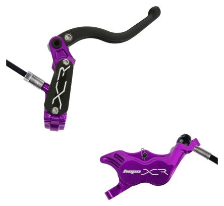 Hope XCR Pro E4 Schijfrem - Achter Paars Zwarte Slang