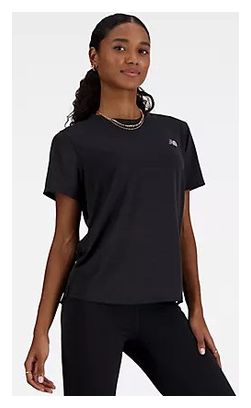 Maglia a maniche corte New Balance Athletics Donna Nero