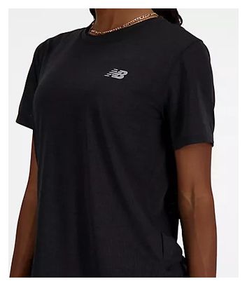 Maglia a maniche corte New Balance Athletics Donna Nero