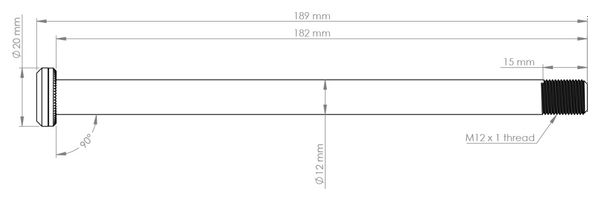 Axe Arrière VTT Burgtec Santa Cruz V10 182 mm | M12x1.0 | Noir
