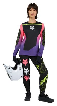 Fox Flexair Elevated Langarm Trikot Schwarz/Violett Frauen