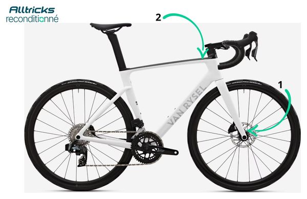 Van Rysel RCR Road Bike with SRAM Rival AXS 12-Speed Groupset, 700mm, White, Size XL (186–196 cm) – Refurbished Product
