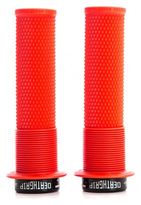 Paire de Grips DMR DeathGrip Avec Flanges Rouge