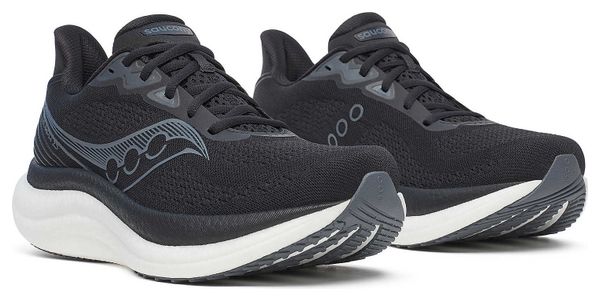 Chaussures Running Saucony Triumph 23 Large Noir/Blanc Homme