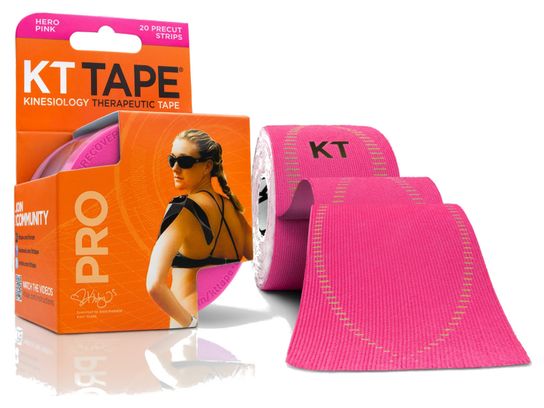 KT TAPE Cinta precortada en rollo PRO Pink 20 cintas