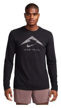 Nike Langarm Trikot Dri-Fit Trail Schwarz Herren