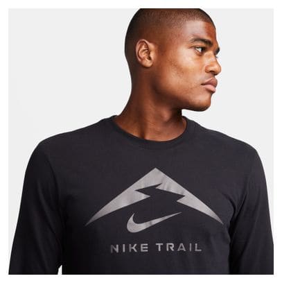 Nike Langarm Trikot Dri-Fit Trail Schwarz Herren