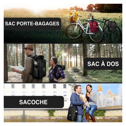 ValkPro - Sacoche de vélo 3en1 avec dos flexible et nouvelles caractéristiques