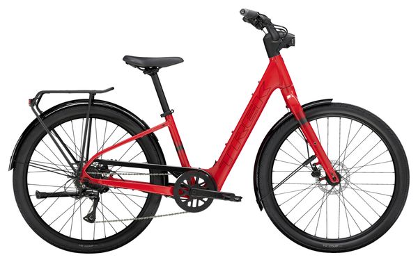 Vélo de Ville Électrique Trek Verve+ 1 Lowstep LT 250Wh Shimano Acera 8V Rouge 2024