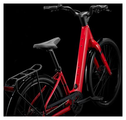 Trek Verve+ 1 Lowstep LT 250Wh Electric City Bike Shimano Acera 8S Red 2025