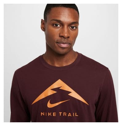 Camiseta de manga larga Nike Dri-Fit Trail Roja, Hombre