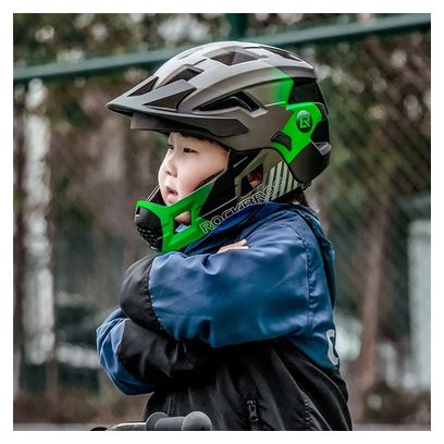 Casque de vélo pour enfants  absorption des chocs- Noir/Vert M