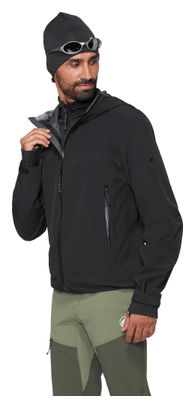 Giacca impermeabile Mammut Crag Hooded nera da uomo
