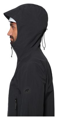 Giacca impermeabile Mammut Crag Hooded nera da uomo