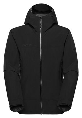Giacca impermeabile Mammut Crag Hooded nera da uomo