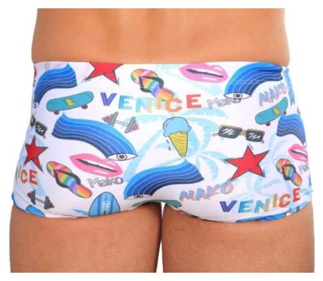 Mako Shorty Badeanzug Venice beach Weiß / Mehrfarbig
