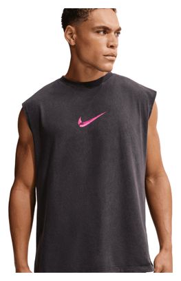 Camiseta sin mangas Nike Easy Work negra/rosa para hombre