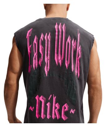 Camiseta sin mangas Nike Easy Work negra/rosa para hombre