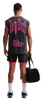 Camiseta sin mangas Nike Easy Work negra/rosa para hombre