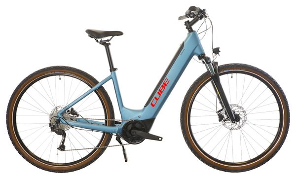 Gereviseerd product - Cube Nuride Hybrid Performance 500 Allroad Easy Entry Shimano Alivio 9V 500 Wh 29'' Bleu Metal 2023 Elektrische Fiets