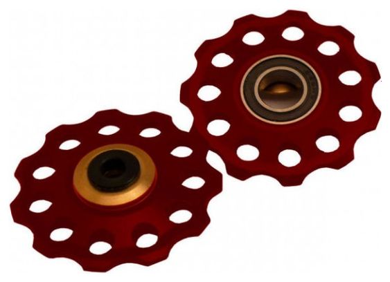 ICE Galets de Dérailleur Rouge X 2 9/10V