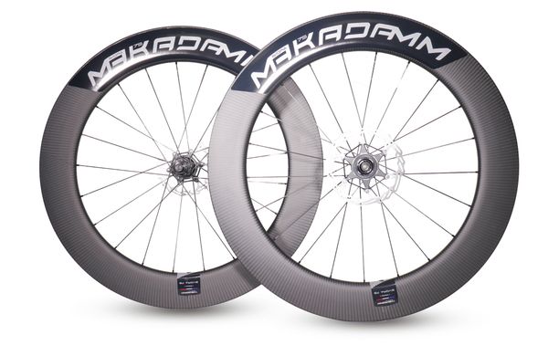 Paire de roues carbone route – MaKadamm evora 79 disc xpremium à pneus – 1492 gr la paire – centerlock – axe 12x100 | 12x142