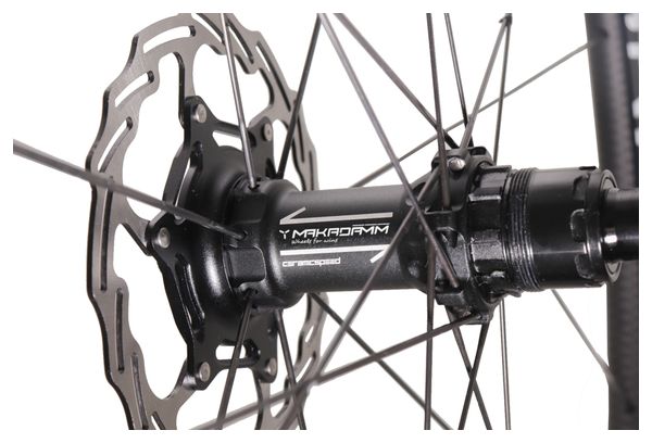 Paire de roues carbone route – MaKadamm evora 79 disc xpremium à pneus – 1492 gr la paire – centerlock – axe 12x100 | 12x142