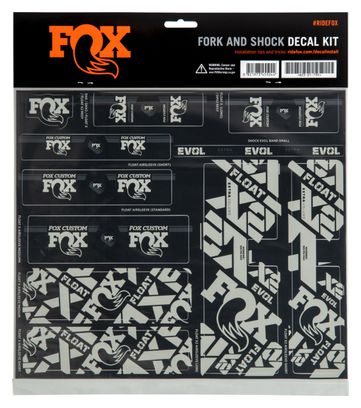 Kit Stickers Fox Racing Shox Fourche et Amortisseur Gris