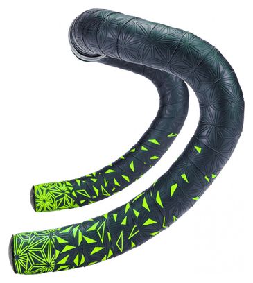 Supacaz Super Sticky Kush Star verblassen neongelb Cinch Tape mit gelben Neon-Plugs