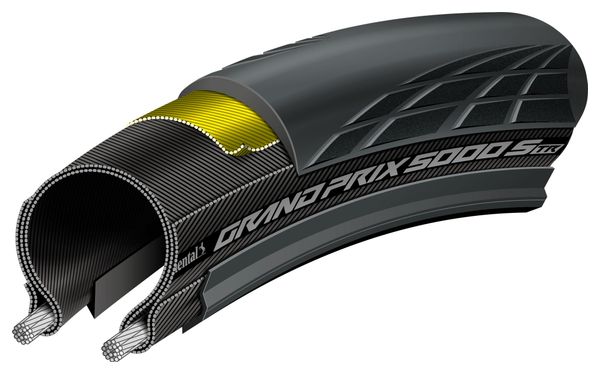 Pneu Route Continental Grand Prix 5000 S TR TdF 700mm Édition Limitée Tour de France Lazer Grip BlackChili Noir