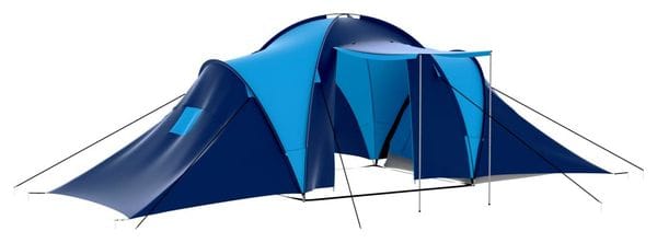 vidaXL Tente de camping Tissu 9 personnes Bleu foncé et bleu