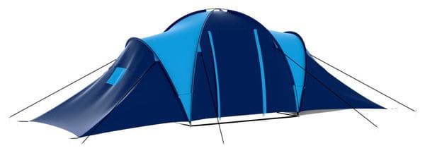 vidaXL Tente de camping Tissu 9 personnes Bleu foncé et bleu