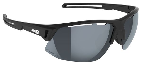 Azr Rocket RX Sunglasses Set in Black/Gray Mirrored + Clear Lens