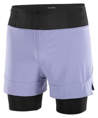 Short 2-en-1 Salomon Sense Aero Bleu/Noir Homme