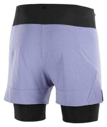 Short 2-en-1 Salomon Sense Aero Bleu/Noir Homme