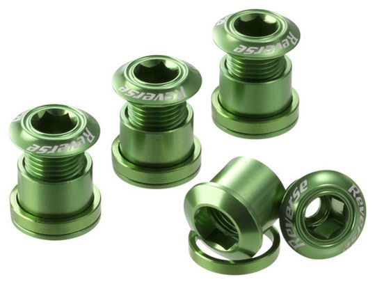 Reverse Chainring Bolt Set 7mm Green (x4)