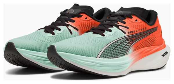 Zapatillas Puma Deviate Nitro 3 Hyrox Verde/Rojo Para Hombre