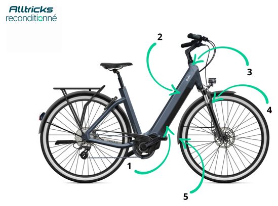 Vélo de Ville Électrique O2 Feel iSwan City Boost 6.1 Univ Shimano Altus 8V 432 Wh 28'' Gris Anthracite T.L 180/200cm - Produit Reconditionné