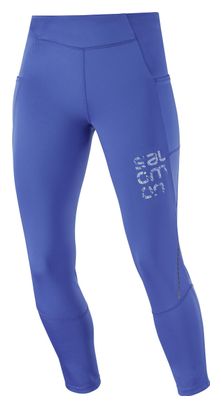 Collant Salomon Cross Run 25 3/4 Blu Donna