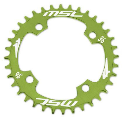 MSC Chainring CNC Alu 7075 4 pernos 104mm estrecho / ancho verde