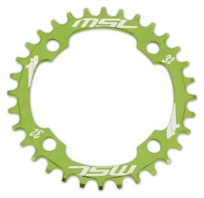 MSC Chainring CNC Alu 7075 4 bolts 104mm Narrow/Wide Green