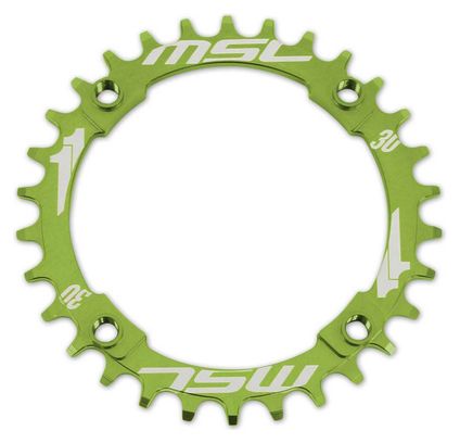 MSC Chainring CNC Alu 7075 4 pernos 104mm estrecho / ancho verde