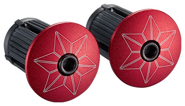 Ruban de Cintre Supacaz Super Sticky Kush Star Fade Rouge avec Bouchons