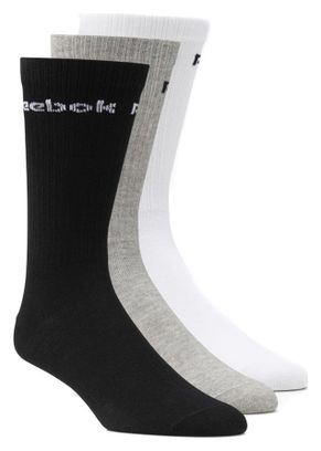 Pack 3 paires de Chaussettes blanc/noir/gris homme/femme Reebok