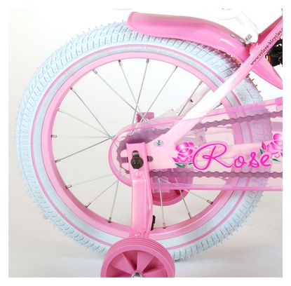 Vélo enfant Volare Rose - Fille - 16 po - Rose/Blanc - assamblé à 95%