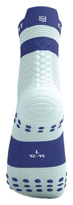 Calze Compressport Pro Racing V4.0 Run High Bianco/Blu